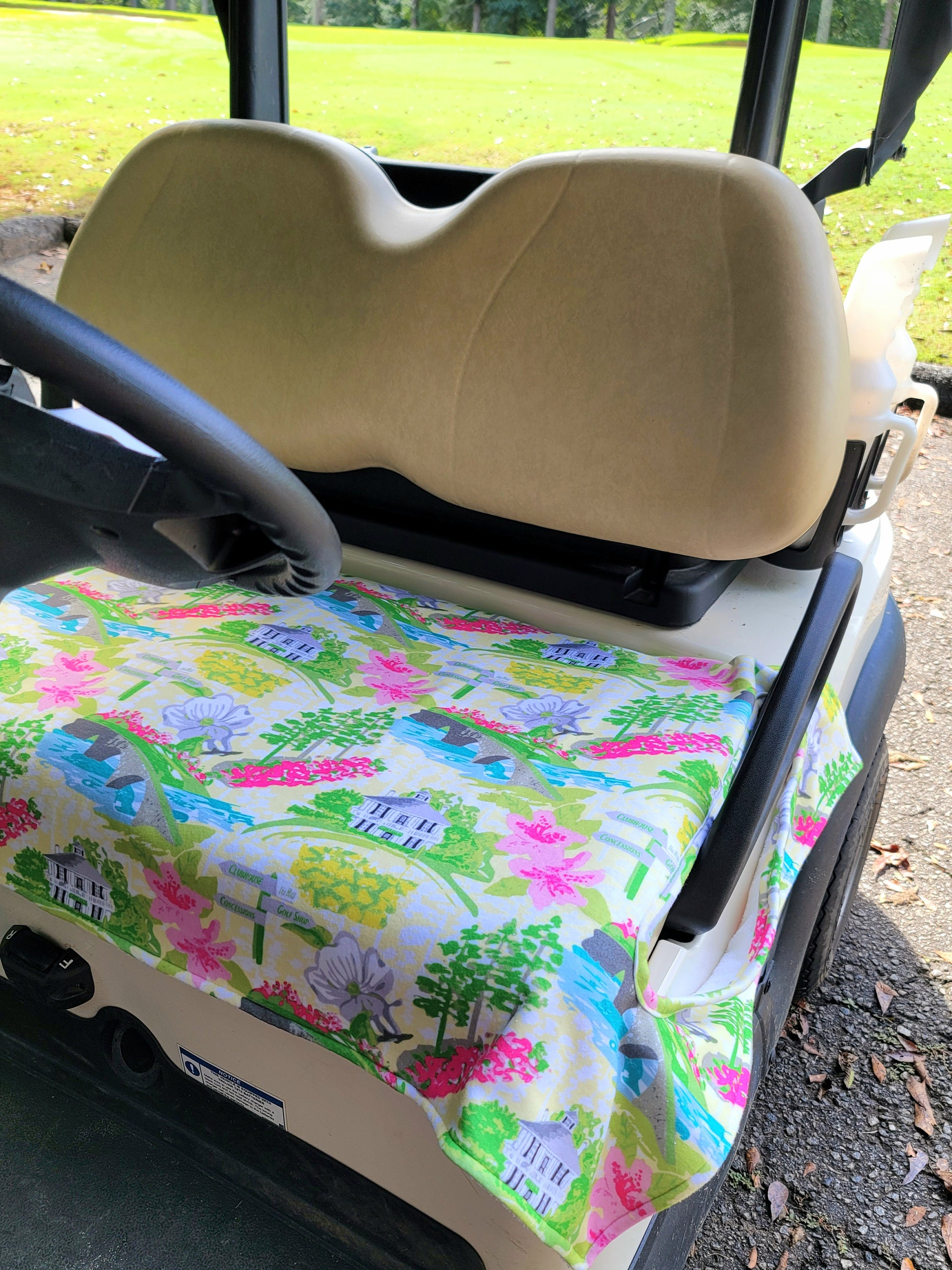 Golf Cart Seat Cover in Pinky Argyle Golf Clubs Golf Cart Seat Blanket