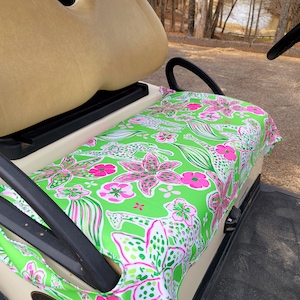 Golf cart seat cover in Spotted on the Green golf cart seat blanket with or without terry cloth back reversible seat cover golf accessories
