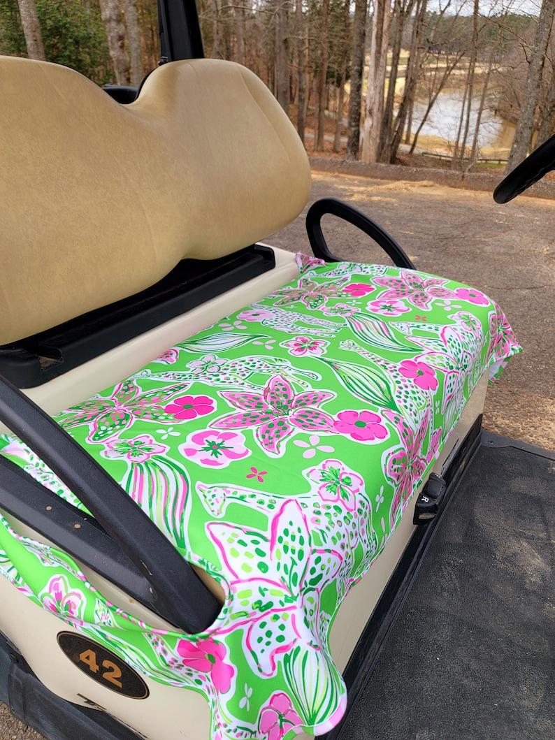 Golf Cart Seat Cover in Spotted on the Green Golf Cart Seat Blanket