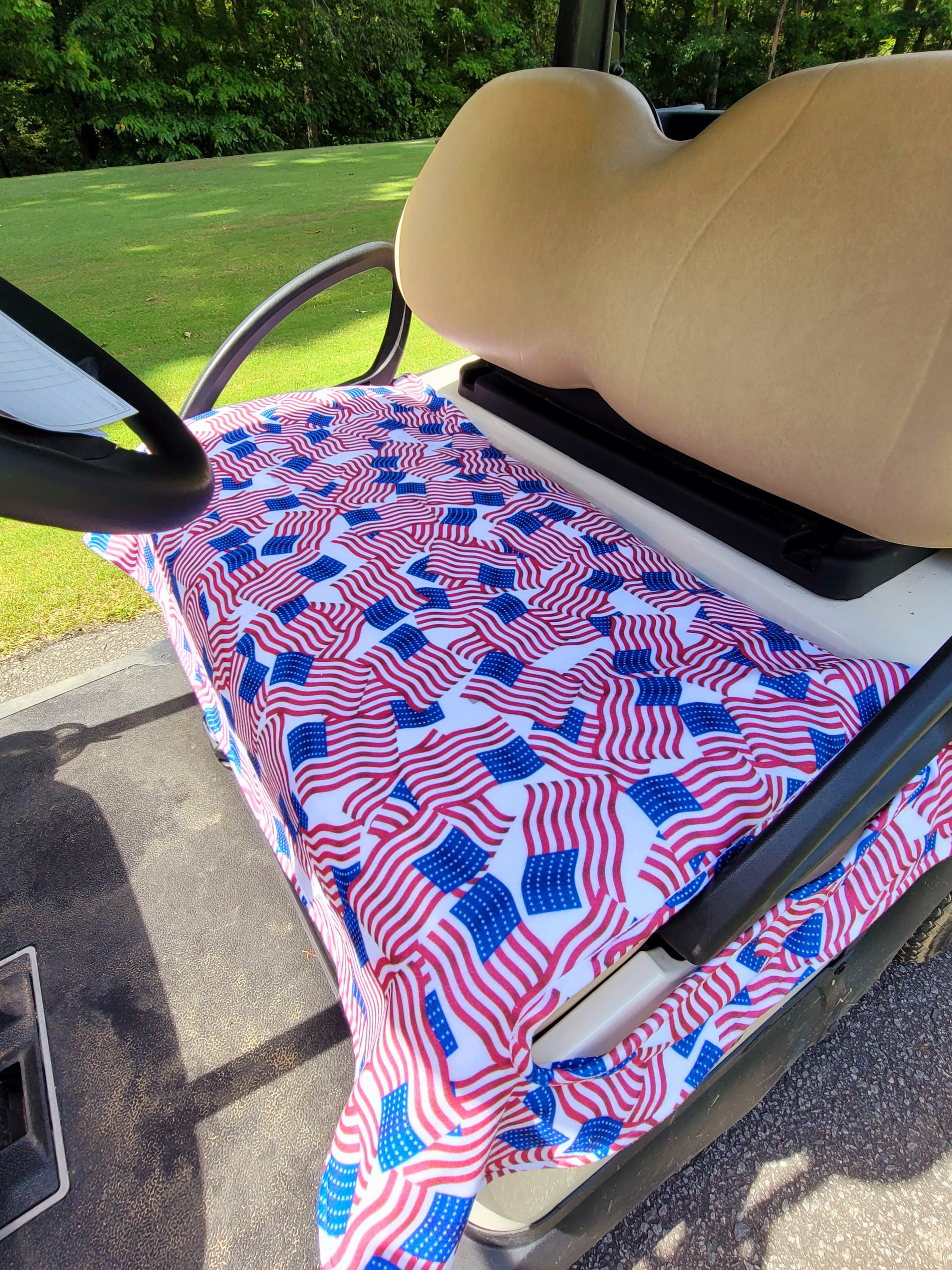 American Flag Golf Cart Seat Cover: Reversible Fleece Blanket - Etsy