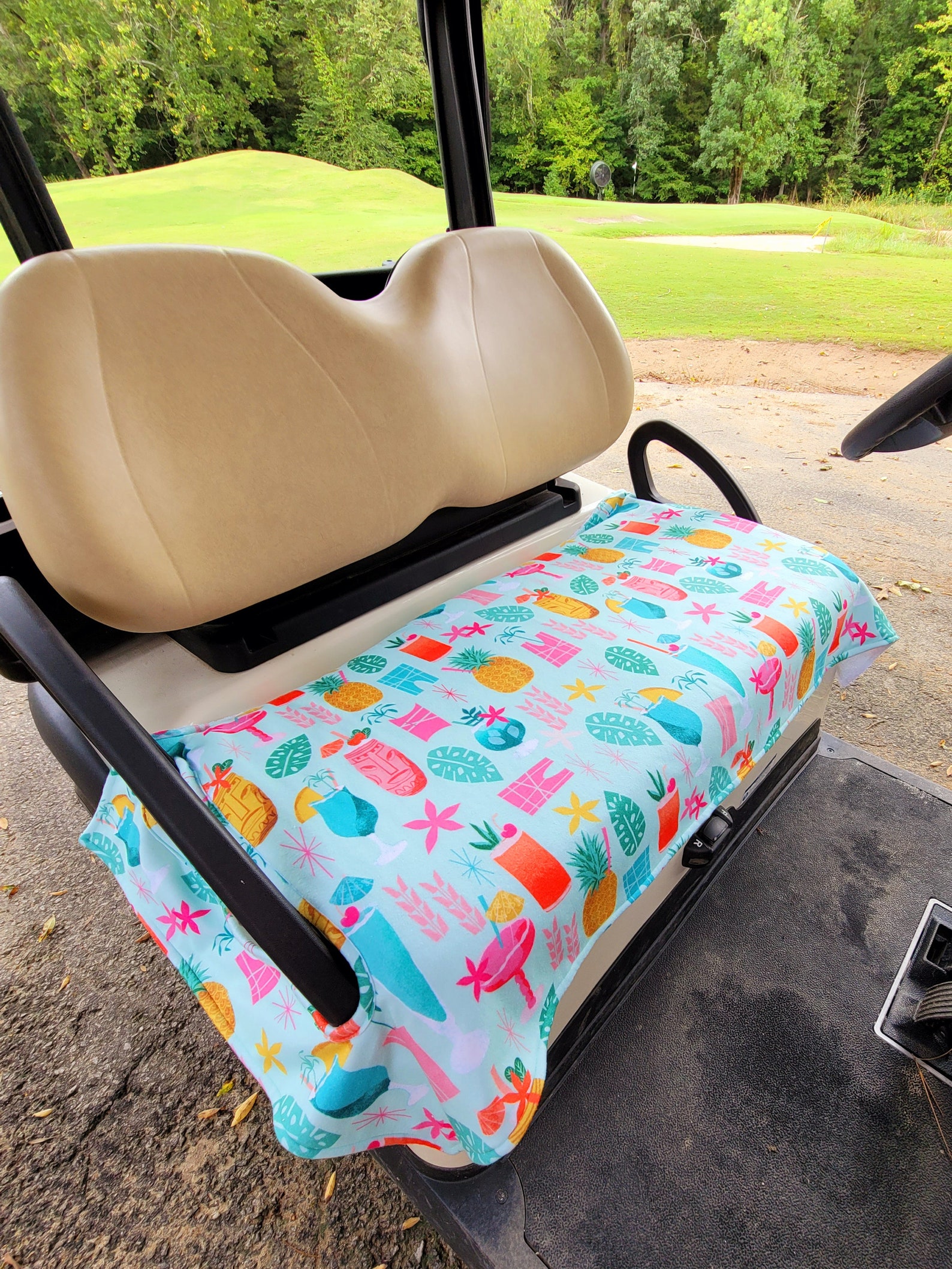 Golf Cart Seat Cover in Catch of the Day Fleece Golf Cart Seat Blanket