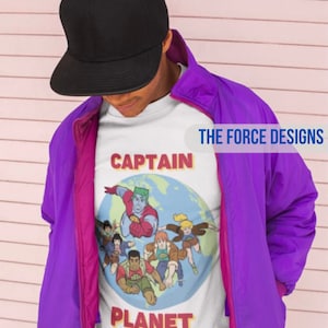 Captain Planet, The Force Designs, classic cartoons, vintage ,saving the planet, retro, jordan,Unisex Jersey Short Sleeve Tee