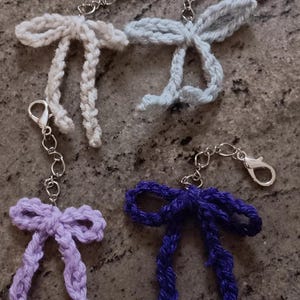 Crochet bow keychains