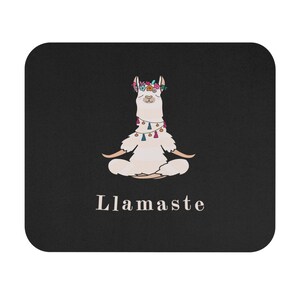 Llamaste Cute Llama Black Mouse Pad