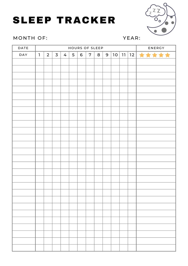 Sleep Tracker Printable Editable Monthly Log Sleep Log Quality Sleep Sleep Tracker Printable Editable Monthly Log Sleep Log Quality Sleep