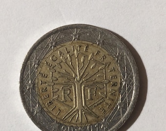 Rarissima moneta da 2 euro Francia 2000 con diversi grossi errori di stampa, oggetto da collezione