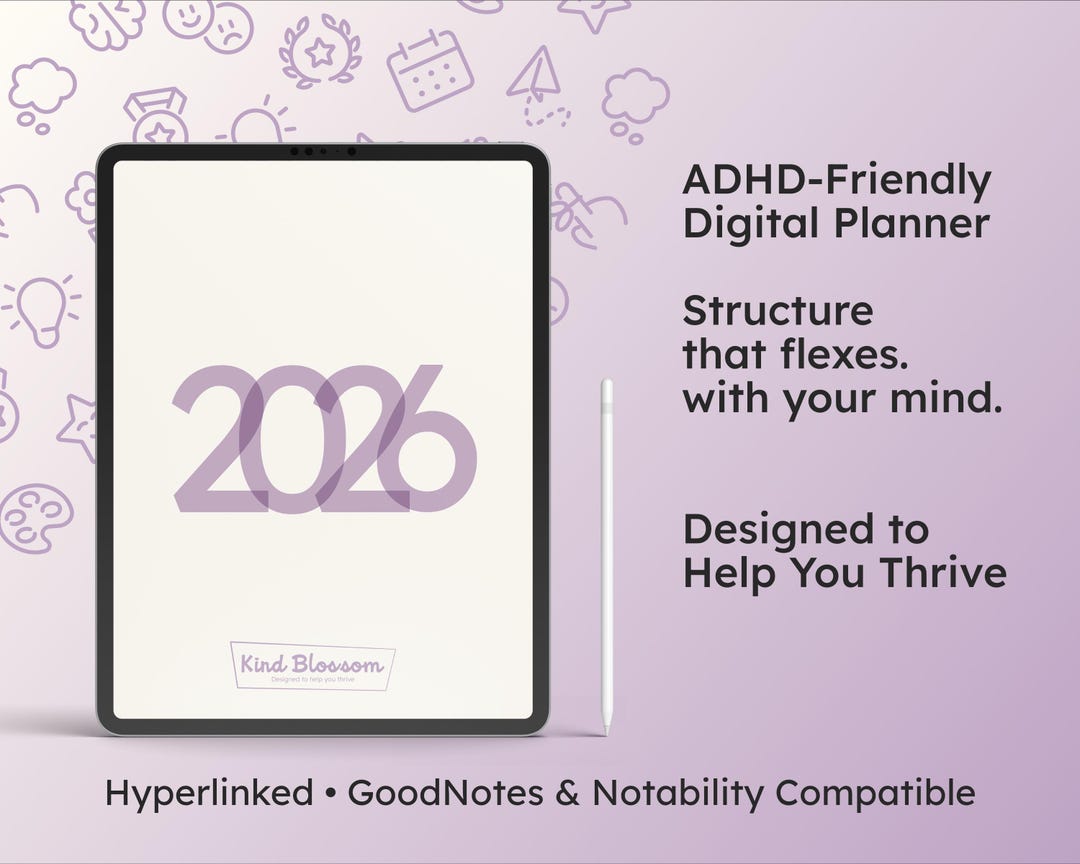 Lavender 2026 Digital Planner for Goodnotes | Hyperlinked Tabs | Daily ...