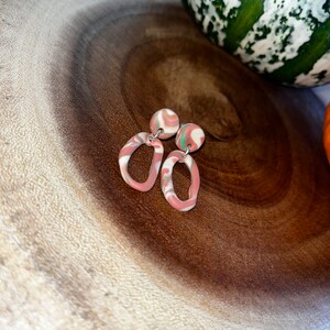 Marbled Oval Clay Earrings