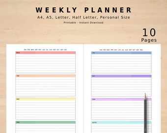 Minimalist Printable Weekly Planner Notes Page, for Planning Your Week ...