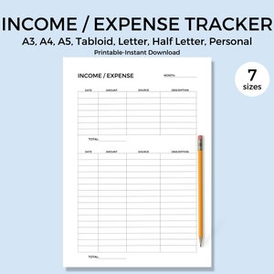 Simple Income Tracker, Expense Tracker, Monthly Budget Planner, Financial Planner, Money Tracker