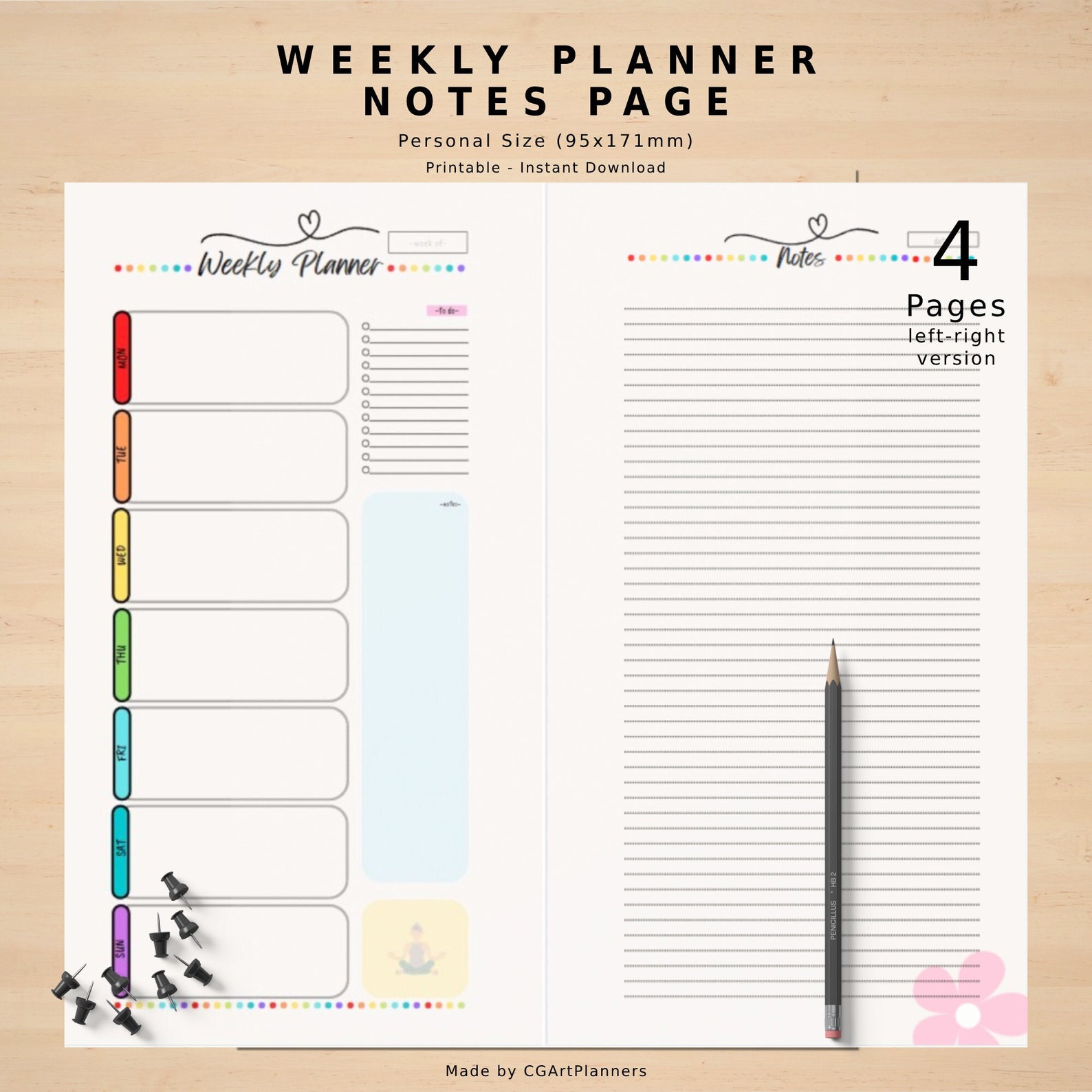 Minimalist Printable Weekly Planner Notes Page, for Planning Your Week ...
