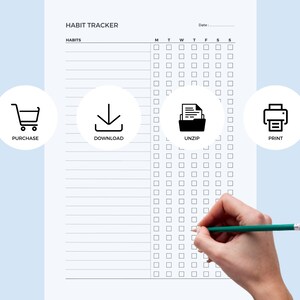 Weekly Habit Tracker to Keep Your Routines, Task Tracker, Routine ...