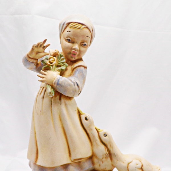 Holland Mold Girl with Geese 1974 Signed by Artist