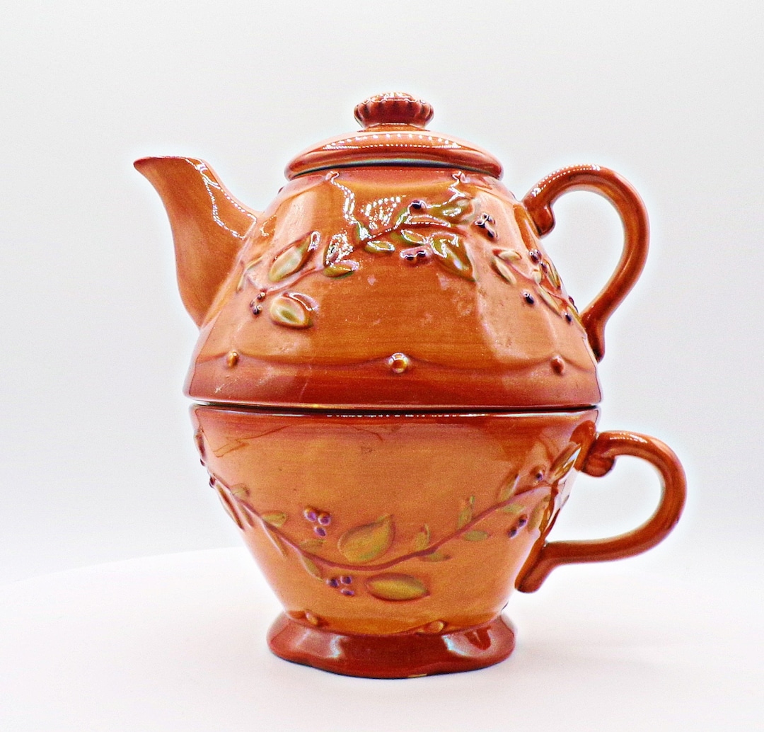 Vintage Tea for One Teapot and Cup Set Single Serve Tea Time Unique Tea ...