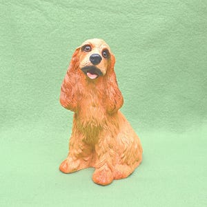 Vintage Cocker Spaniel Figurine: Stone Resin Dog Decor, 6.25&quot; Tall