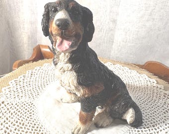 Vintage Bernese Mountain Dog Figurine  | Ceramic Hand Painted | Farmhouse Dog Decor | Dog  Lover Gift. | Dog Art