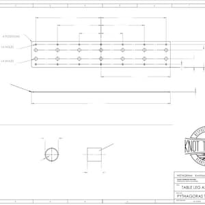 Knoten, um Stahl Pythagoras Tischbeine Bild 3