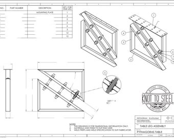 Gambe del tavolo Pitagora Knot To Steel