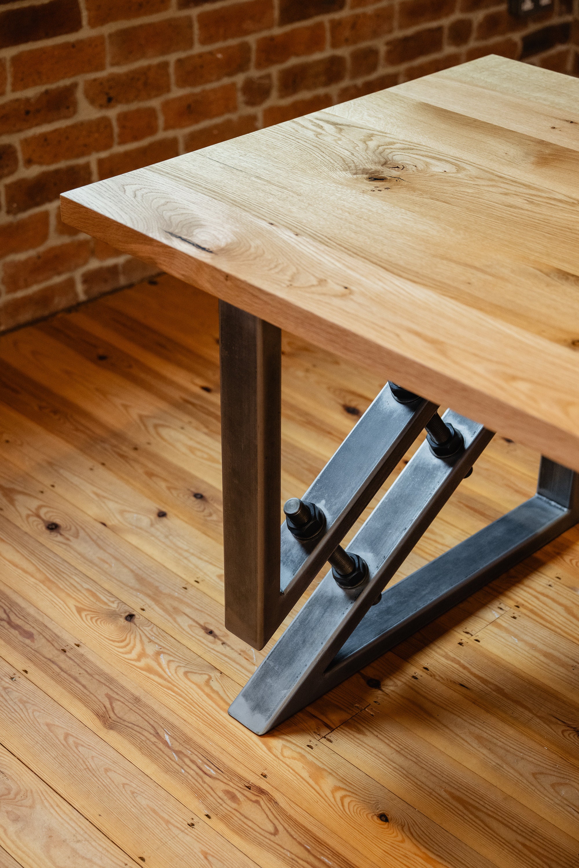 Pythagoras Industrial Oak Dining Table - Etsy UK