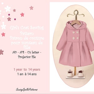 Girl's Coat Sewing Pattern - Sewing pattern for girl's coat