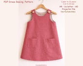 Digital Sewing Pattern for Girls – Reversible A-Line & Trapeze Dress, 1 to 12 Years