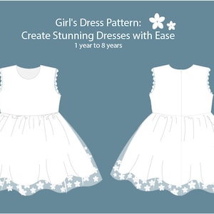 Patrón digital de vestido encantador para niñas pequeñas - A4 - Carta de EE. UU. - A0 - Archivo para proyector - Patrón de costura - Costura para niños - Patrón de costura para bebés en PDF
