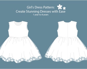Charming Little Girls' Digital Dress Pattern - A4 - US LETTER - A0 - Projector File - Sewing Pattern - Kids Sewing- Baby Sewing PDF Pattern