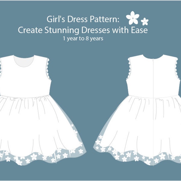 Charming Little Girls' Digital Dress  Pattern - A4 - US LETTER - A0 - Projector File - Sewing Pattern - Kids Sewing- Baby Sewing PDF Pattern