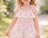 Girls Ruffled Romper Sewing Pattern PDF | Strappy Romper for Kids 1–14 Years