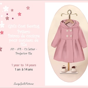 Girl's Coat Sewing Pattern - Sewing pattern for girl's coat