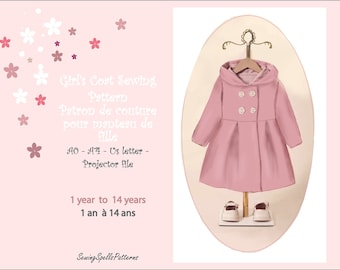 Girl&#39;s Coat Sewing Pattern - Sewing pattern for girl&#39;s coat