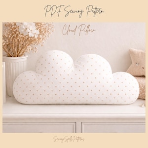 Cloud Pillow PDF Sewing Pattern, Baby Nursery Cushion Decor, 3 Sizes Included, A4 & US Letter, Easy Beginner Plush