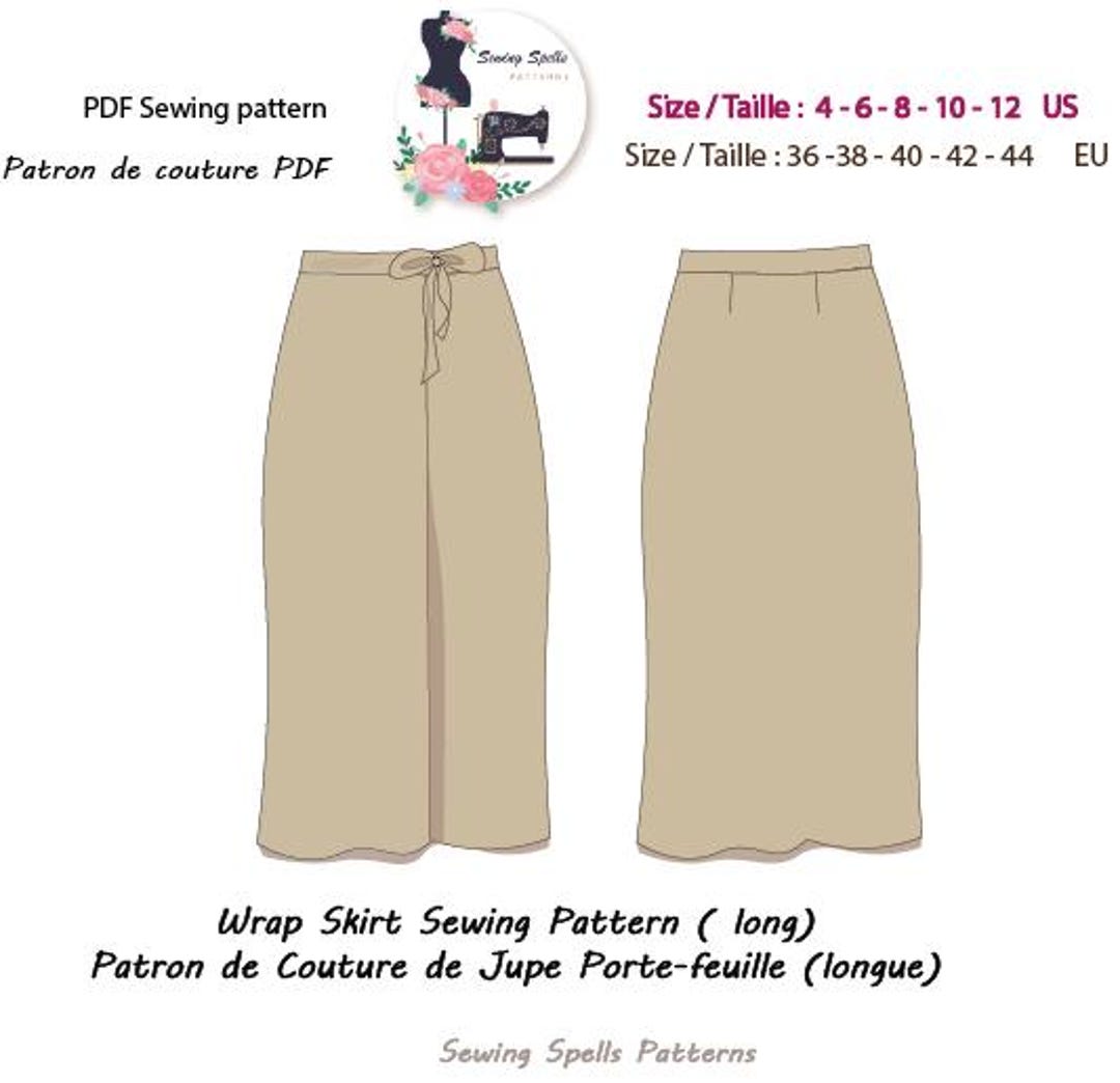 Long Wrap Skirt Sewing Pattern Long Wrap Skirt Sewing Pattern - Etsy