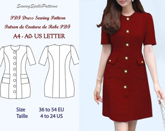 Sheath Princess Cut Dress sewing pattern - Princess Cut Sheath Dress