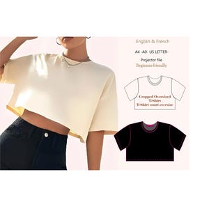 Molde para camiseta cropped oversized - Arquivo para projetor - Ideal para iniciantes imagem 2