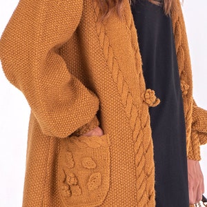 Chunky knit sweater, Merino wool cardigan long, Chunky knit oversize sweater, Handmade Sweater for Women, Colorful Sweater, Handmade coat image 5