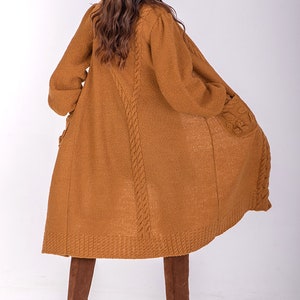 Chunky knit sweater, Merino wool cardigan long, Chunky knit oversize sweater, Handmade Sweater for Women, Colorful Sweater, Handmade coat image 3