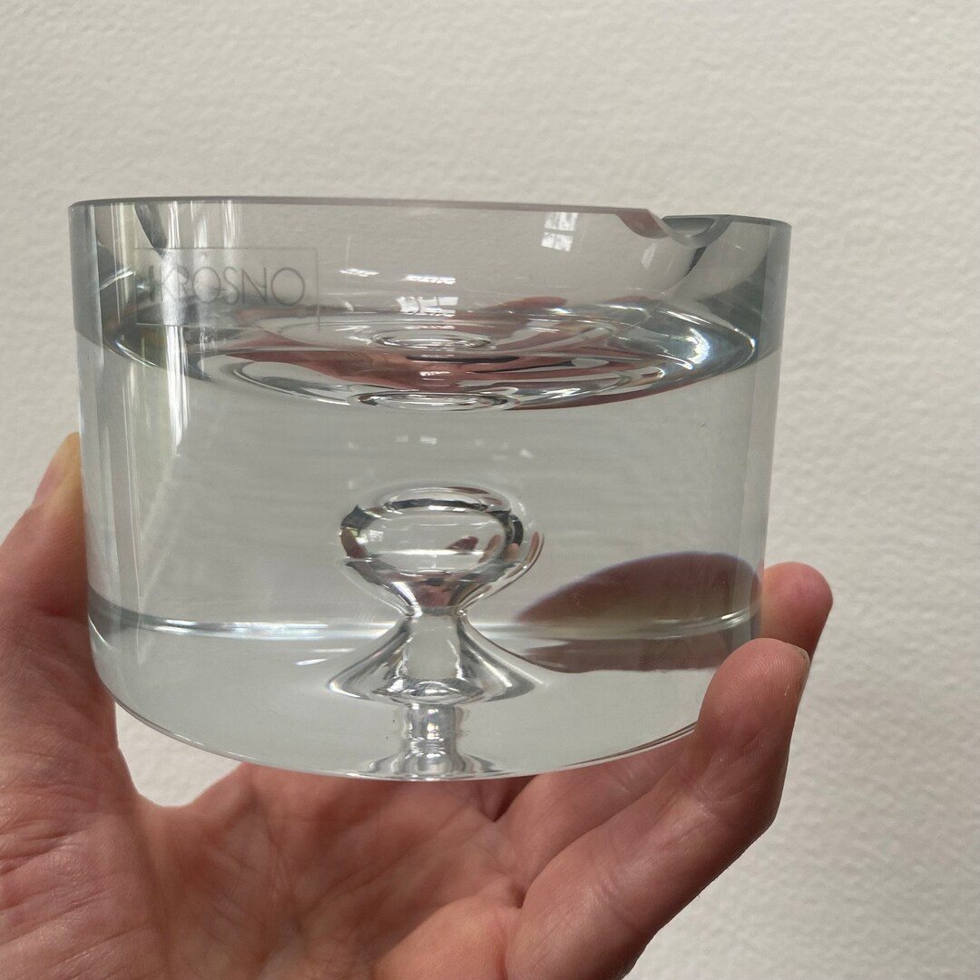 Mid Century Vintage Krosno Glass Ashtray 1960s Home Decor Etsy