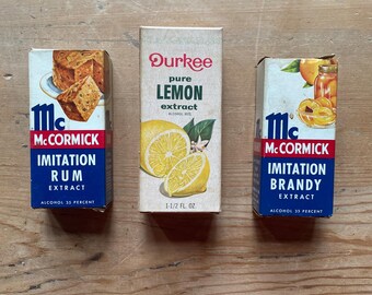 Vintage Cooking Extract BOXES Kitchen Pantry 1940s Baking Food