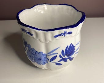 Vintage cerámica Delft Delftsblauw azul plantador olla jarrón Bowl Holanda 4.5" de alto