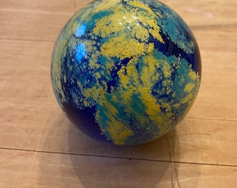 Glass Globe Orb Paperweight Abstract Earth Object