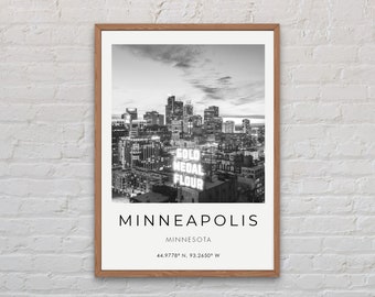 Minneapolis, Minnesota Poster Print, Digital Download, Wall Art, Minneapolis Picture, Downtown, High Quality Download