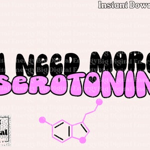 Serotonin Digital Download, Self Care Gift, Psychology Gift, Serotonin svg, png, jpg, Digital Design Download, Instant Download, stickers
