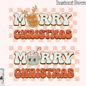 Retro Checkered Merry Christmas Design Bundle