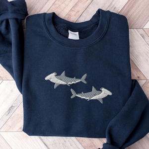 Embroidered Hammerhead Shark Sweatshirt, Funny Hammerhead Shark Shirt, Hammered Sweatshirt, Shark Shirt, Marine Ocean Shirt, Gift for Her