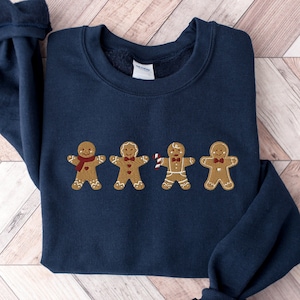 Embroidered Gingerbread Cookies Sweatshirt, Gingerbread Christmas Embroidered Sweatshirt, Christmas Sweatshirt, Funny Christmas, Xmas Gift
