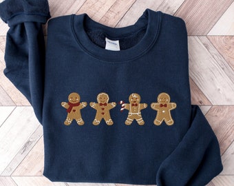 Embroidered Gingerbread Cookies Sweatshirt, Gingerbread Christmas Embroidered Sweatshirt, Christmas Sweatshirt, Funny Christmas, Xmas Gift