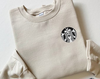 Embroidered Starbucks Ghost Logo Sweatshirt, Starbucks Halloween Sweater, Starbucks Ghost Crewneck, Funny Starbucks Sweater, Coffee Sweater