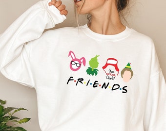 Christmas Movie Characters Friends Sweatshirt, Funny Ugly Holiday Sweater
