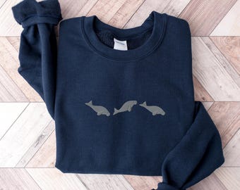 Embroidered Manatee Sweatshirt, Sea Cow Shirt, Marine Biology Gift